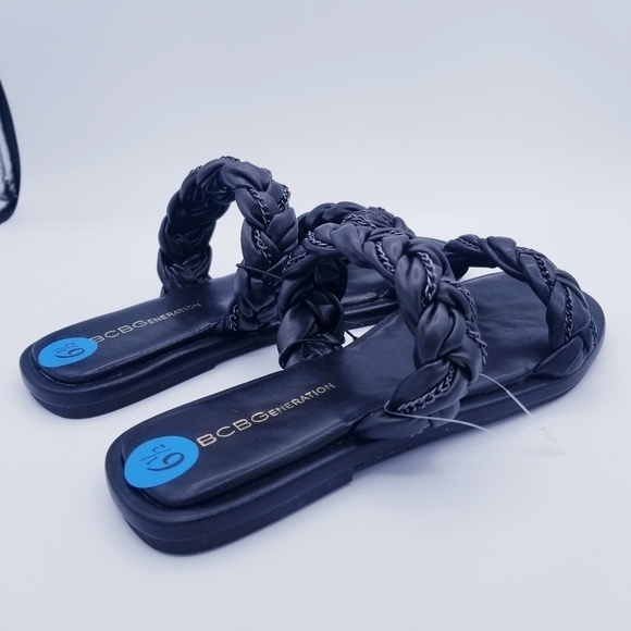 BCBGeneration Taneka Black Braided Sandals NWOT size 6.5 - Picture 7 of 12